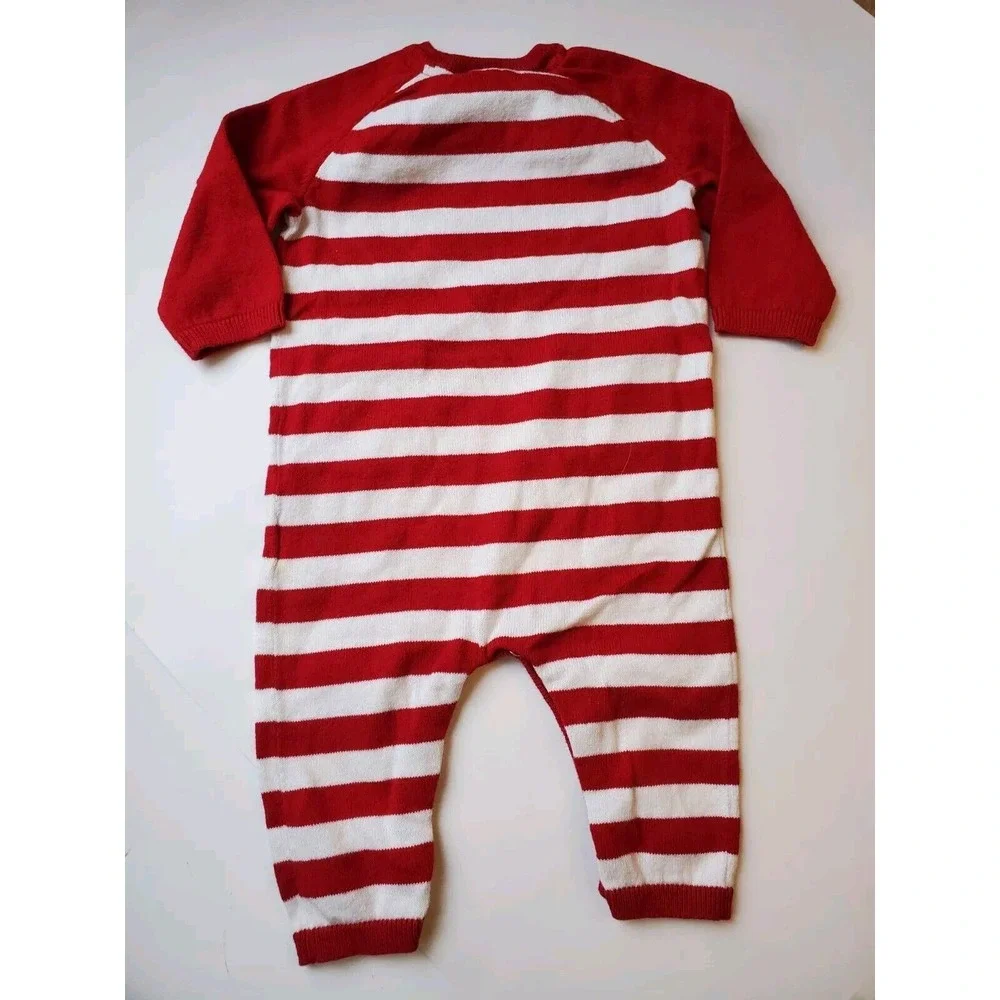 Cat and Jack Baby 3‎ To 6 Month Red Striped One Piece Jumper footless Romper